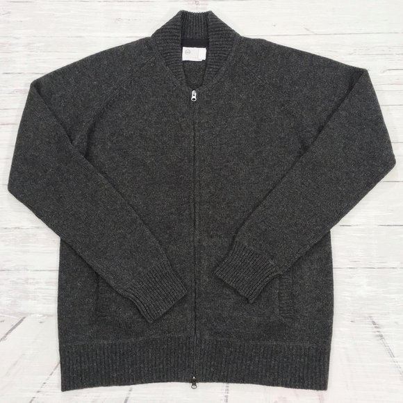Adriano Goldschmied • Lambs Wool Blend Full Zip Cardigan Sweater - Picture 12 of 12